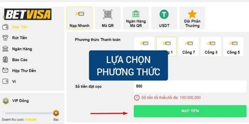 Hướng dẫn chi tiết các bước nạp tiền tại nhà cái online